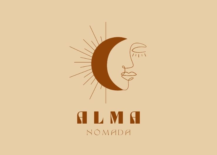 Logo alma nomada yoga hossegor salty view graphic designer logo creation landes